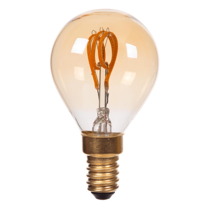 Lucide P45 - Filament bulb - Ø 4,5 cm - E14 - 1x3W 2200K - Amber